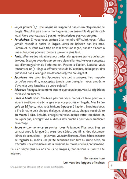 Livre de lingala -  Apprendre le lingala en 30 jours